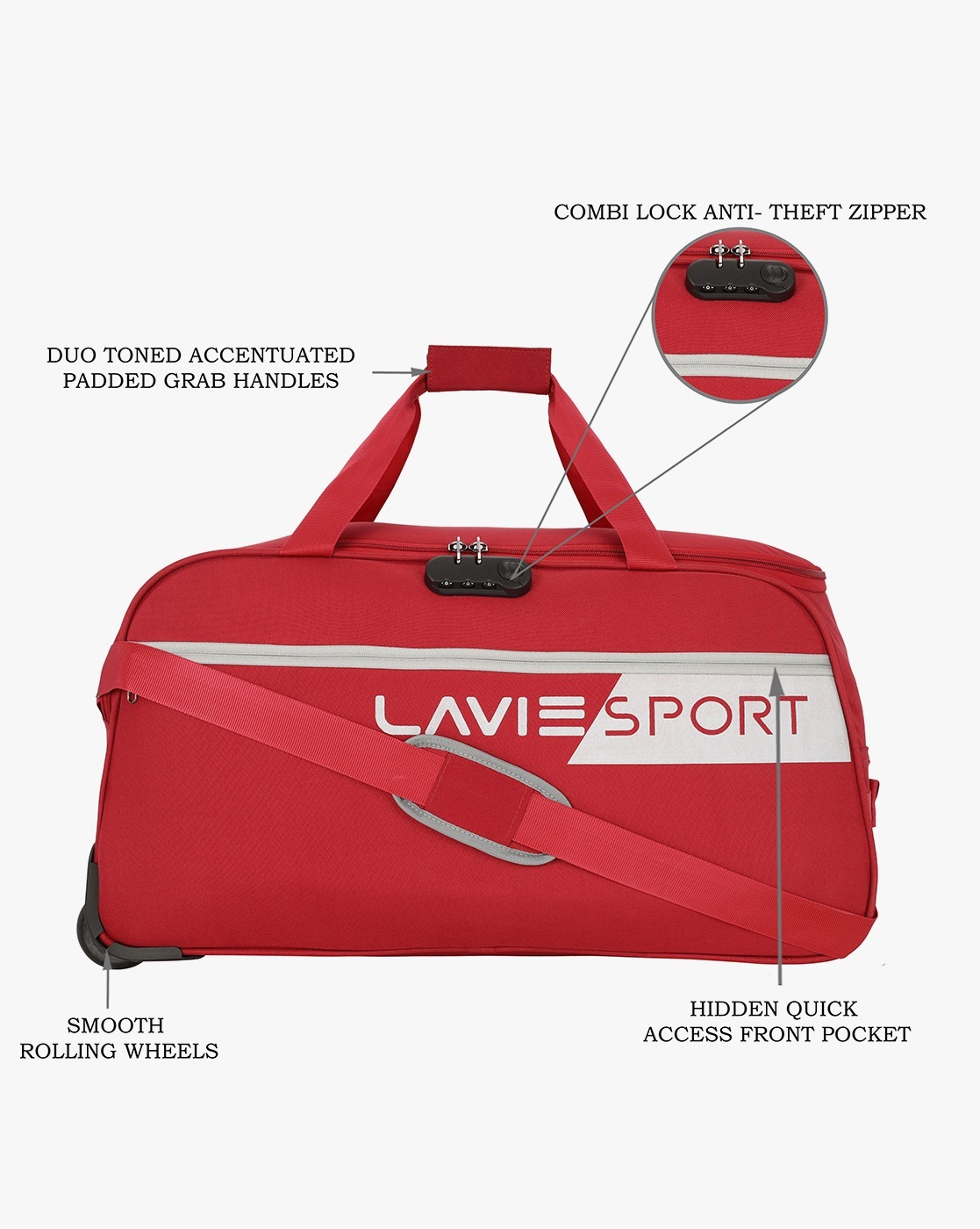 Lavie Sport Strato Medium 55 cms Duffle Bag for Travel | Travel Duffle Bag