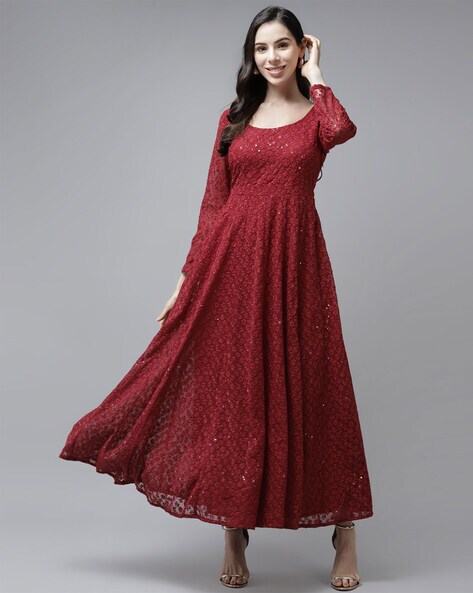 Buy Red Georgette Asymmetric One Shoulder Pleated Gown For Women by Zwaan  Online at Aza Fashions.