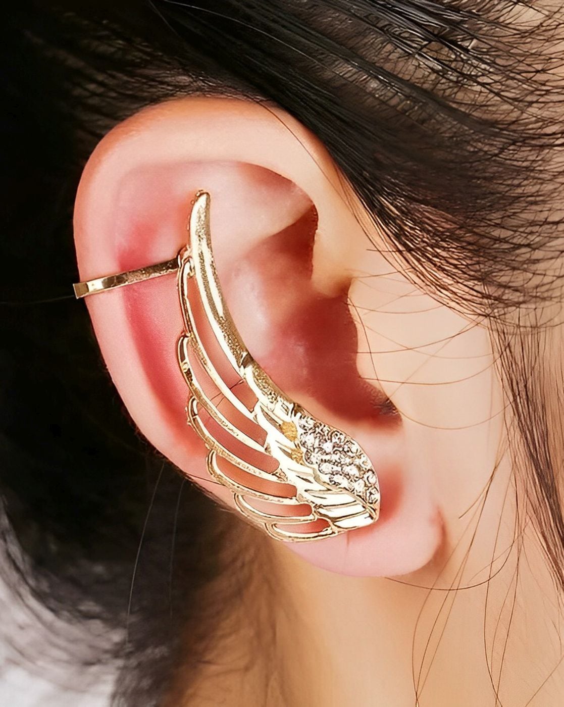 Amazon.com: Ear Cuff Earring for Women No Piercing Industrial Bar Cartilage  Helix Earring 14k Gold Filled Single : Handmade Products
