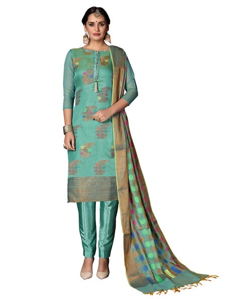 3-Piece Floral Print Unstitched Dress Material Price in India