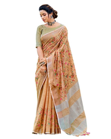 Dark Brown Silk Saree | Leemboodi