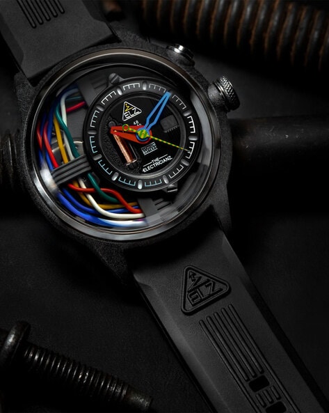 The Electricianz CarbonZ 42mm Black Leather | Watches.com