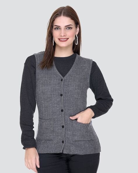 Buy Anthracite Grey Sweaters Cardigans for Women by American Eye