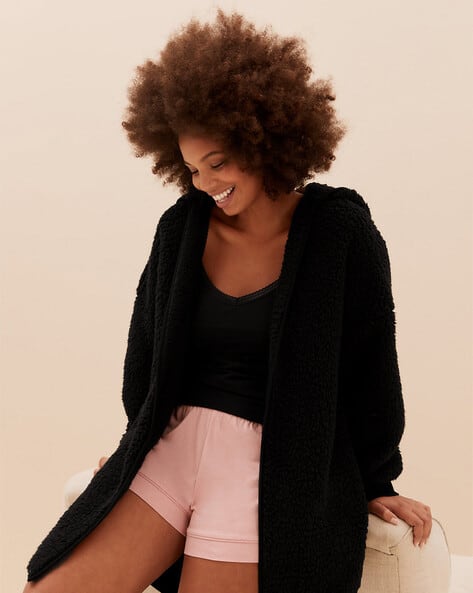 Open-Front Hooded Nightdress