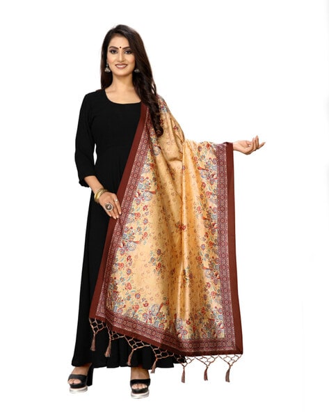 Floral Print Saree with Tassels Price in India