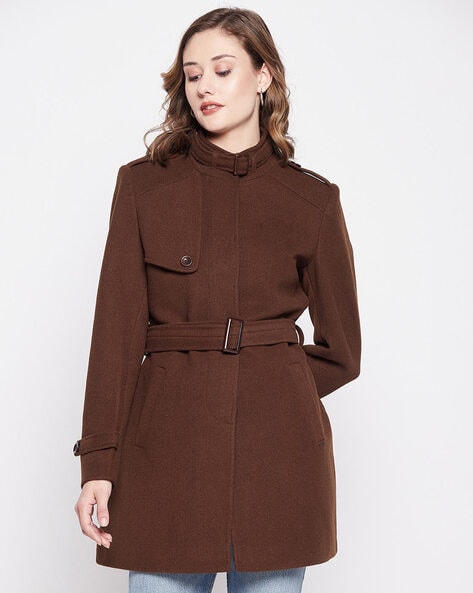 Okane Woollen Coat with Belt