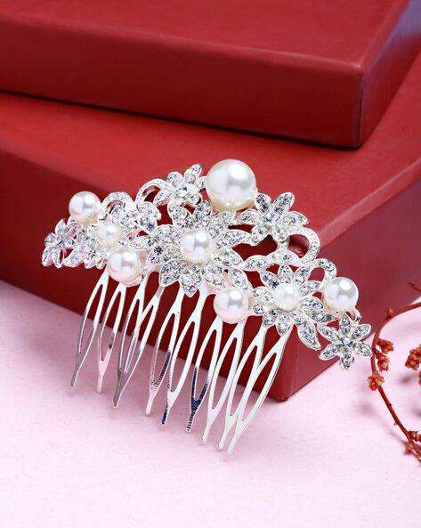 Samidy Bridal Flower Side Hair Clips Pearl Bridal Headpiece Wedding  Accessories : Amazon.co.uk: Fashion