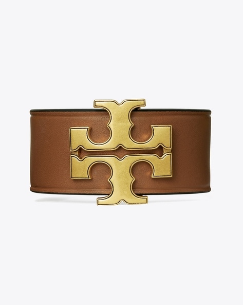 Buy Tory Burch Eleanor Leather Bracelet | Brown & Gold-Toned Color Women |  AJIO LUXE