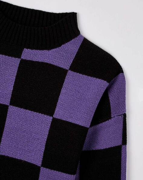 Purple and hot sale black sweater