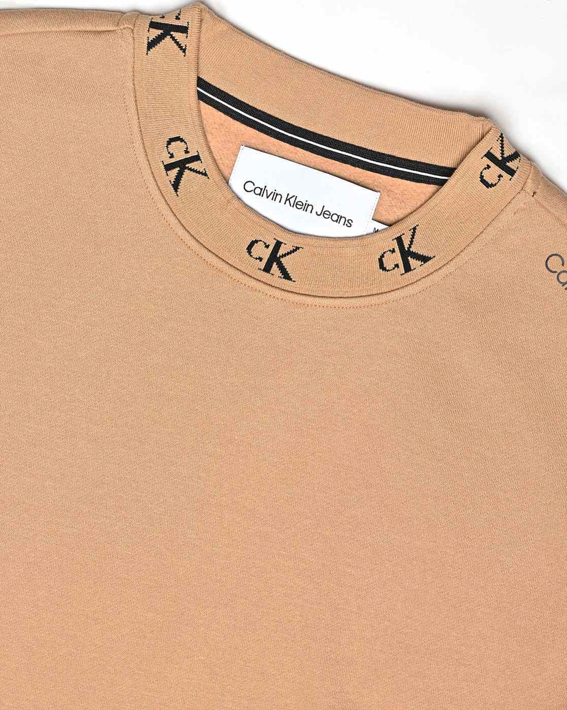 Calvin Klein Logo Jacquard Crew Sweat - Elephant