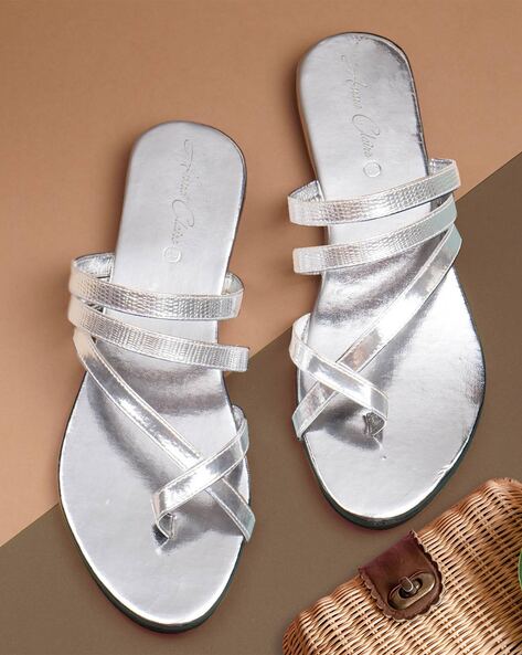 Buy Silver Flat Sandals for Women by Anna Claire Online Ajio