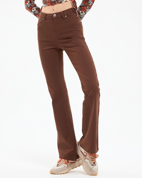 LTS Tall Womens Chocolate Brown Scuba Wide Leg Trousers  Long Tall Sally