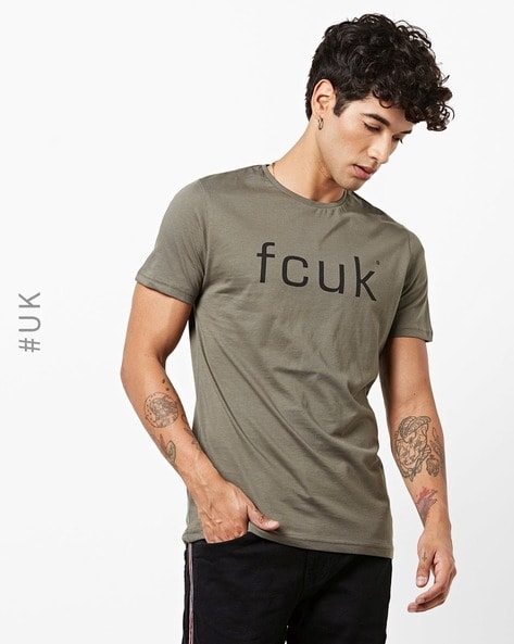 China Gearceerd rand Buy Olive Green Tshirts for Men by French Connection Online | Ajio.com