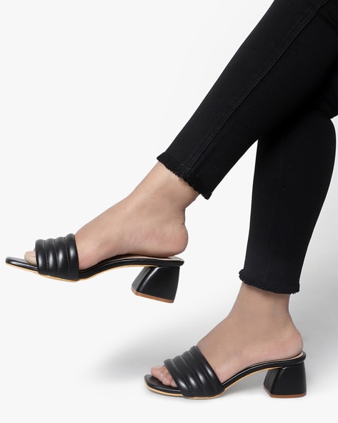 Black 2025 quilted heels