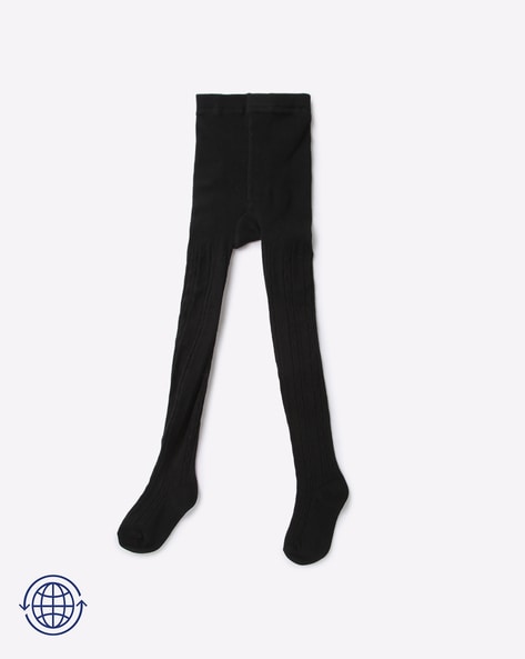 Girls black cable knit hot sale tights