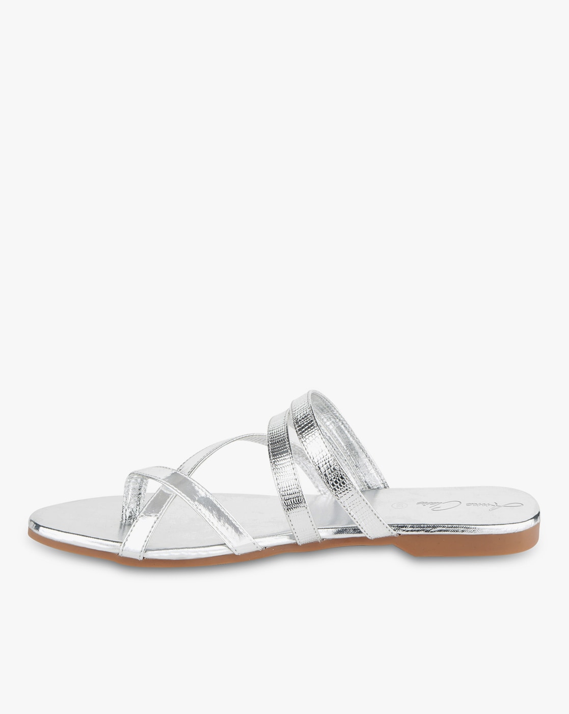 Saint Elsie Silver Leather Flat Sandal – SaintG India