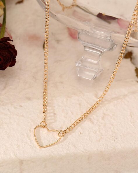 Gold necklace heart on sale designs