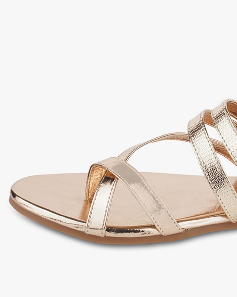 Derby Gold Rhinestone T-Strap Flat Sandals | Gold flat sandals, T strap  flats, Metallic sandals flat