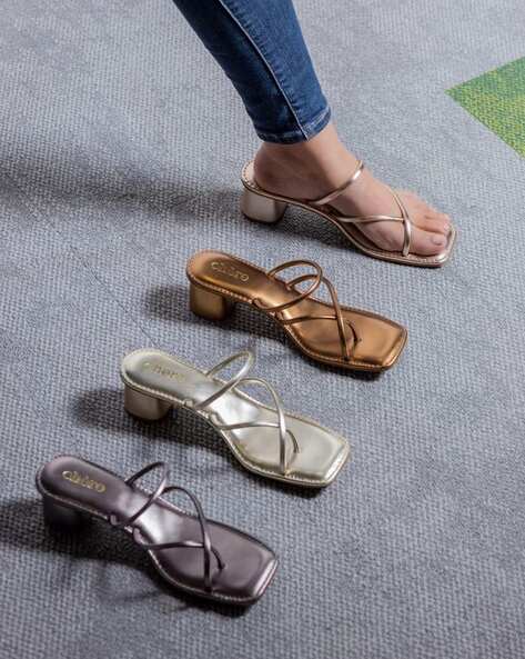 Asymmetrical Strappy Sandals - CHARLES & KEITH IN