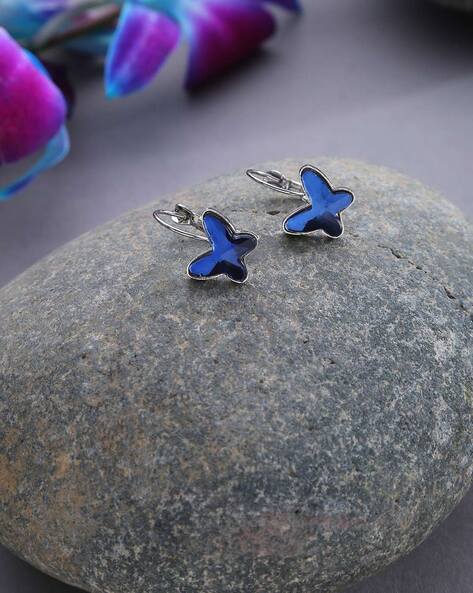Blue Butterfly Earrings and Necklace - Etsy