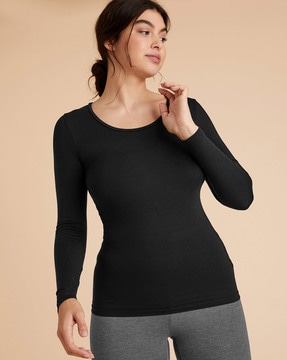 Buy THE CLOTHSMITH Winter Wear Women/Ladies/Girl, Full Sleeve Top Wool  Blend Thermal Set (High Neck) Pack of 1 (Small, Black) Online In India At  Discounted Prices