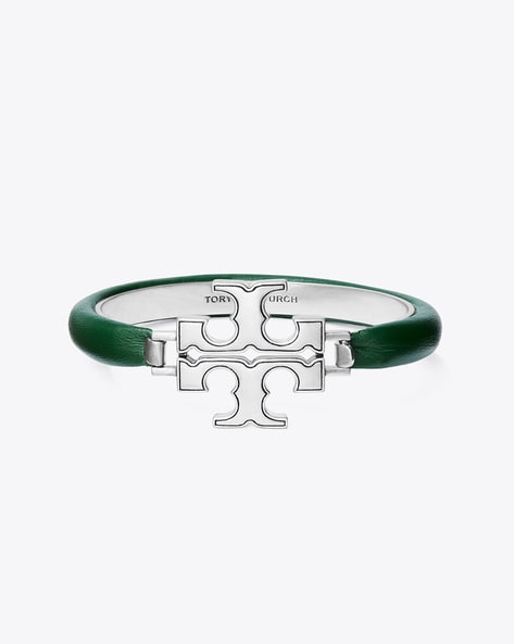 Buy Tory Burch Eleanor Leather Hinged Bracelet | Silver-Toned Color Women |  AJIO LUXE