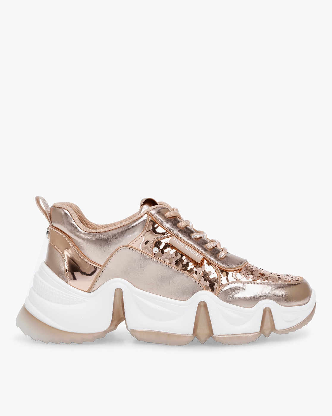 Steve madden rose gold hot sale trainers