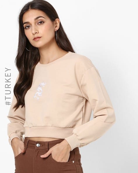 Buy Brown Sweatshirt Hoodies for Women by Barrels And Oil Online