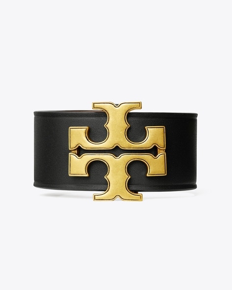 Buy Tory Burch Eleanor Leather Bracelet | Black & Gold-Toned Color Women |  AJIO LUXE