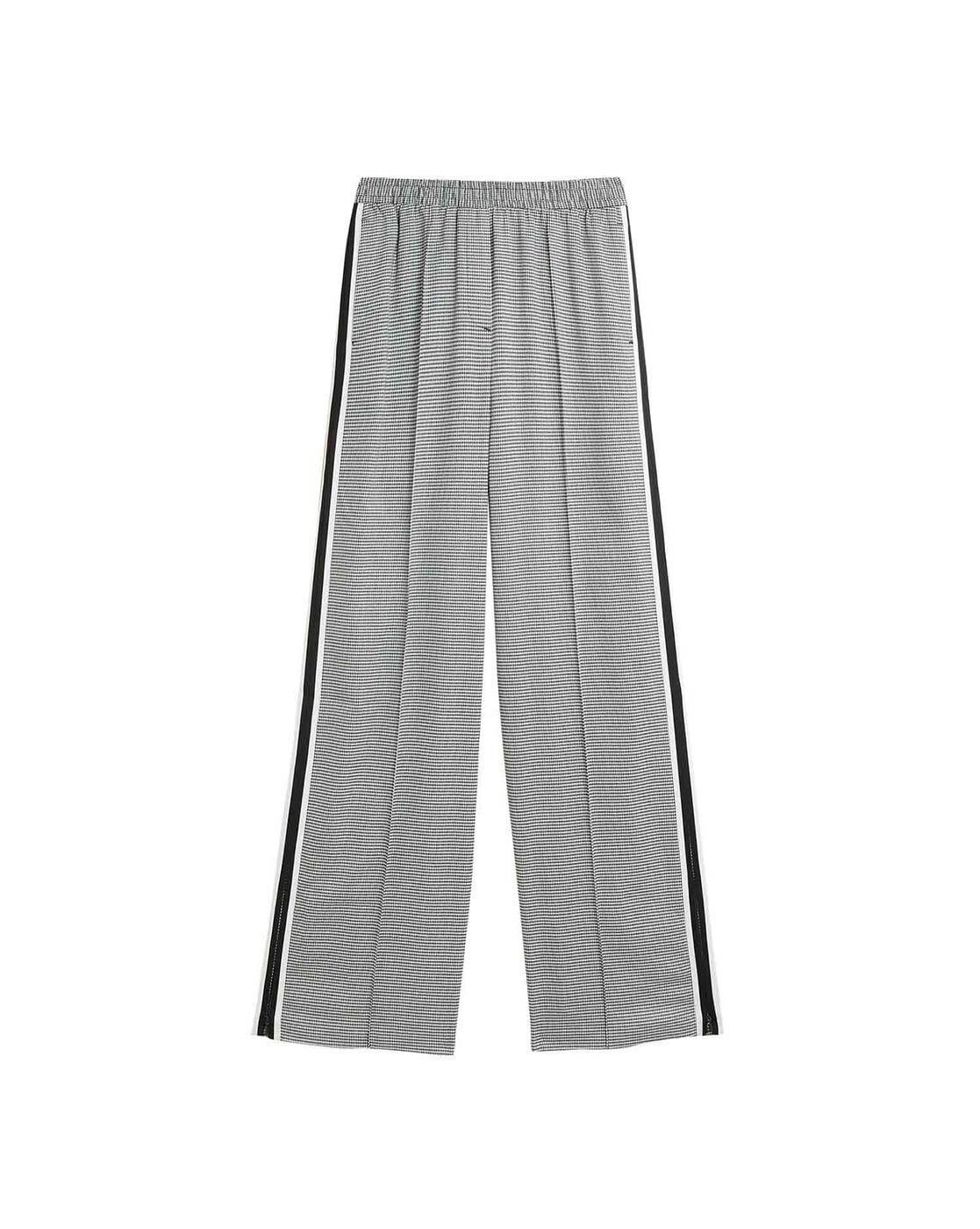 Me And Em Side-stripe Wide-leg Stretch-woven Trousers In Black/white |  ModeSens