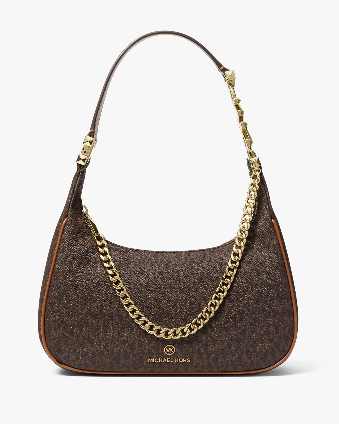 Buy Michael Kors Piper Small Studded Logo Shoulder Bag Brown