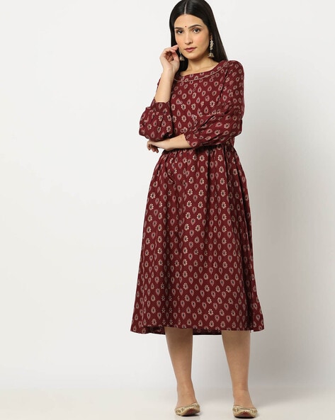 Buy Frock Style Rayon Boat Neck Diwali Dress Collection Online for Women in  USA