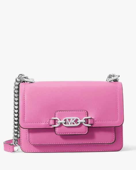 Buy Michael Kors Ginny Leather Crossbody Bag, Pink Color Women