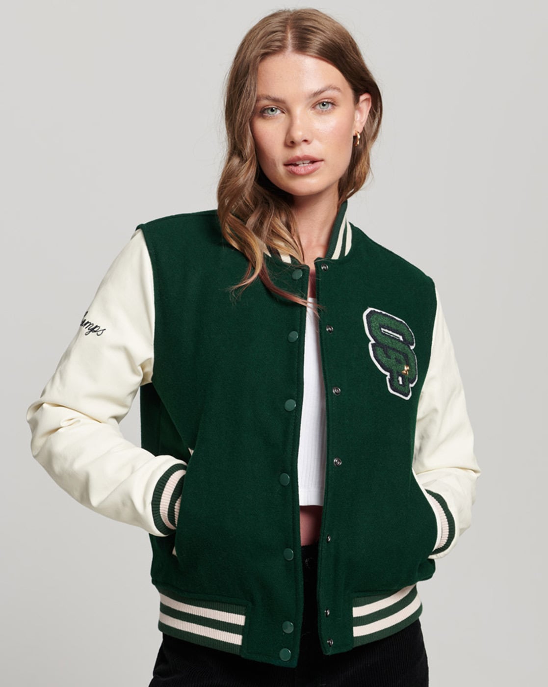 CROPPED VARSITY JACKET - WOMEN | First Row-cokhiquangminh.vn