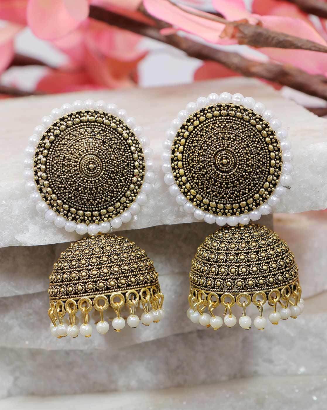 Buy MONKDECOR Beautiful Design Party Wear Earrings For Girls  Women 6  Stone MeenaYellow Online at Best Prices in India  JioMart