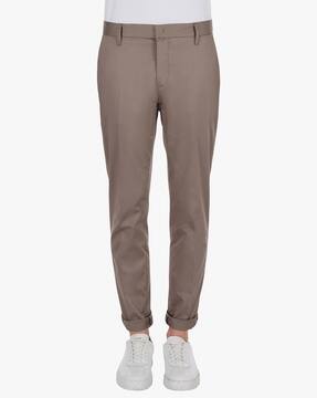 Buy EMPORIO ARMANI Flat-Front Trousers with Insert Pockets