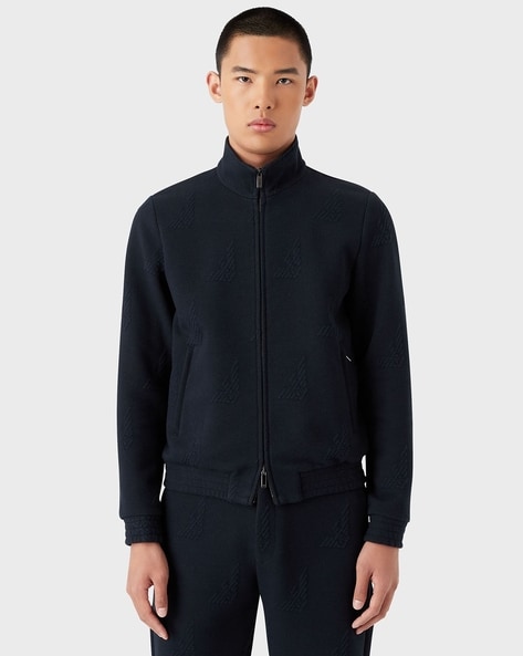 Buy EMPORIO ARMANI Blended Regular Fit Blouson Jacket Navy Blue