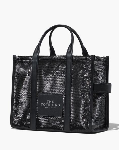 Marc Jacobs The Tote Bag Medium Black in Cotton/Leather - US