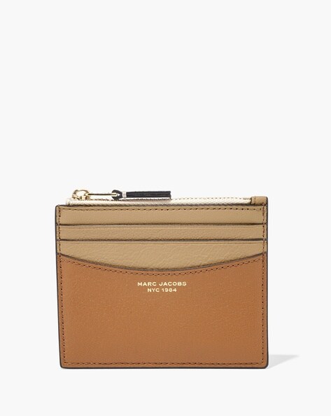 MARC JACOBS Plain Leather Folding Wallet Logo Folding Wallets