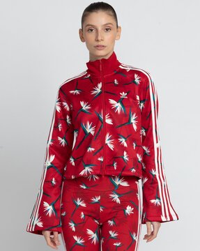 Adidas red clearance flower jacket