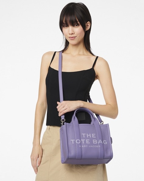 The Mini Leather Tote Bag in Purple - Marc Jacobs