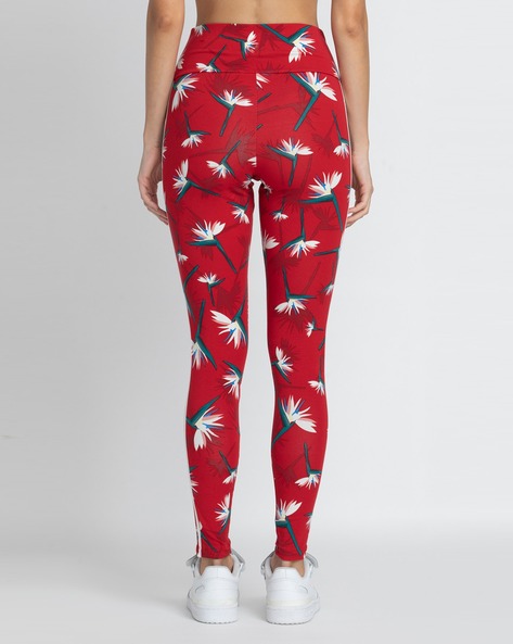 Red hot sale floral leggings