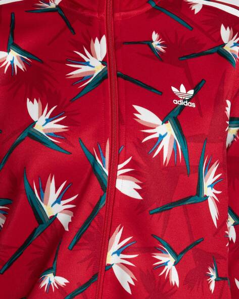 Adidas red flower store jacket