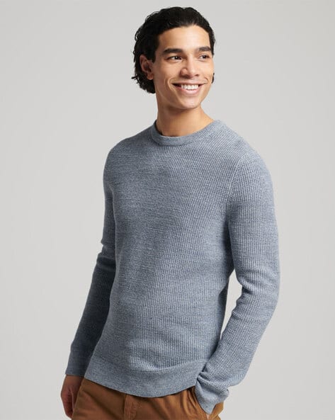 Vintage Textured Regular Fit Crew-Neck Jumper