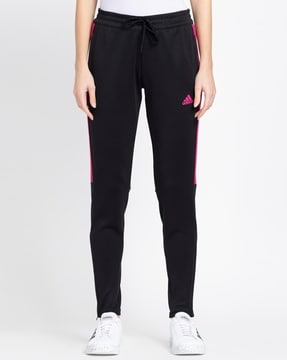 Black adidas pants with pink outlet stripes