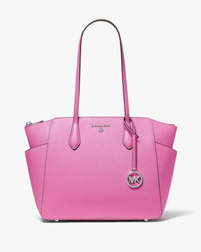 Michael Kors Saffiano TOTE Carryall Bag Leather VIOLET Optic Pink - beyond  exchange