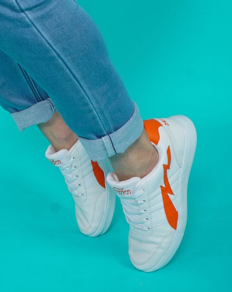 Teal and best sale orange sneakers