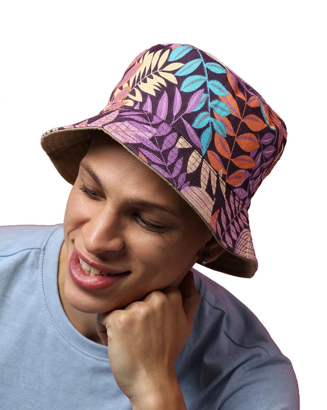 Floral bucket cheap hat with string