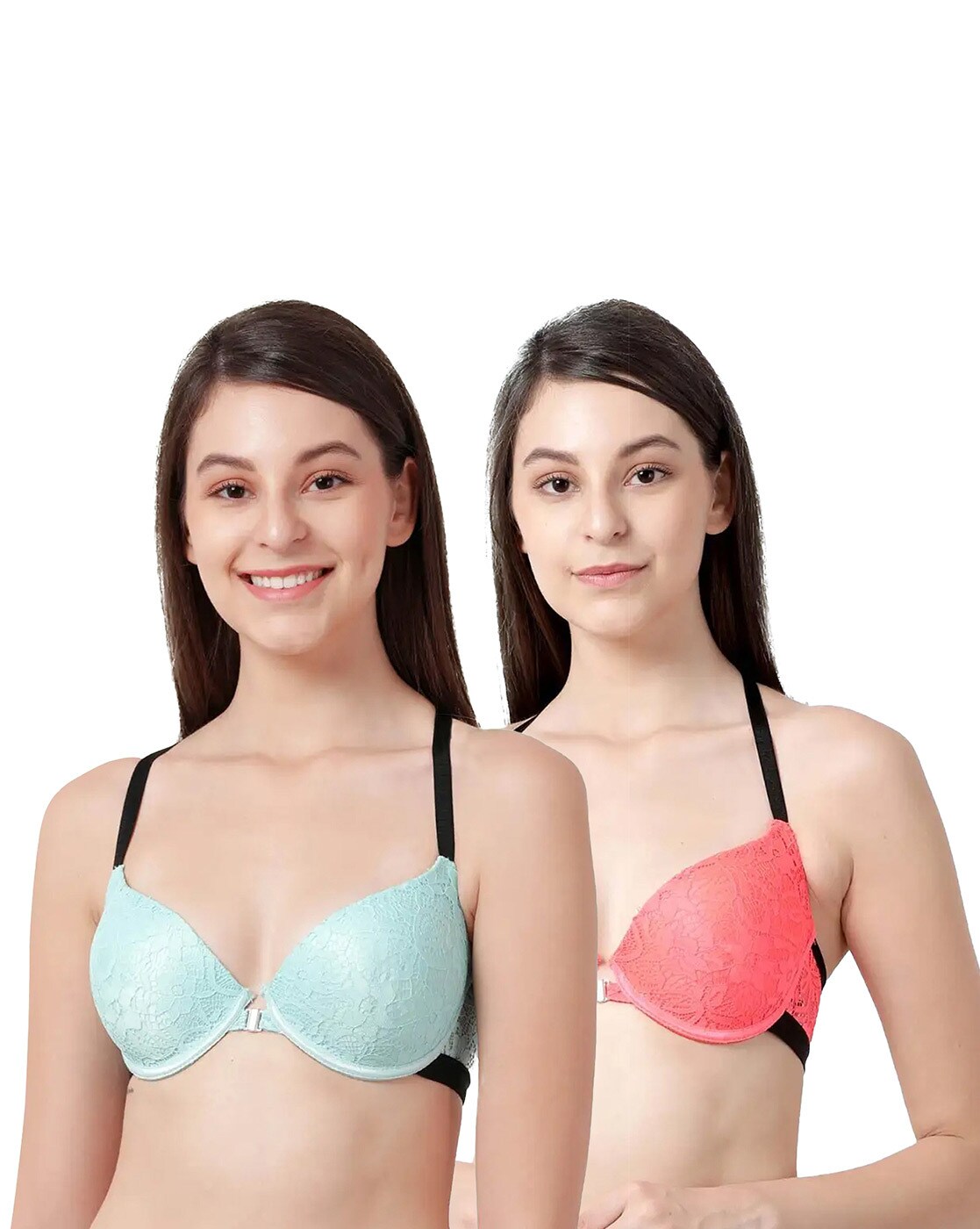 Pack of 2 Non-Padded Cotton Chikankari Bras