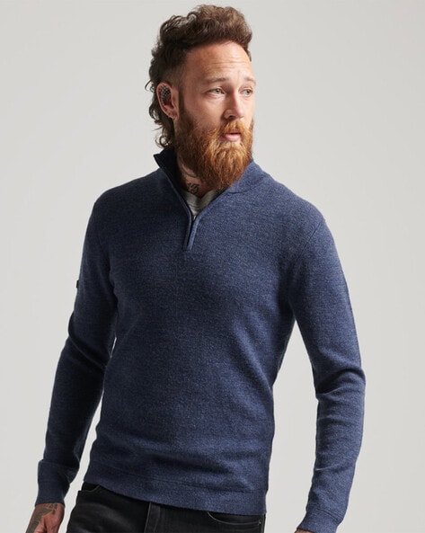 Mens merino best sale half zip jumper